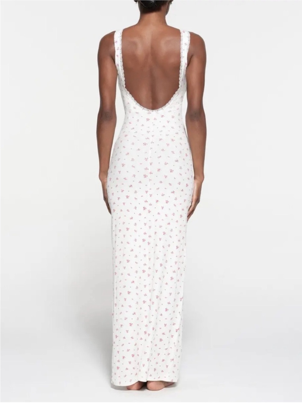 Skims Soft Lounge Lace Long Slip Scoopneck Dress - Picture 3 of 10